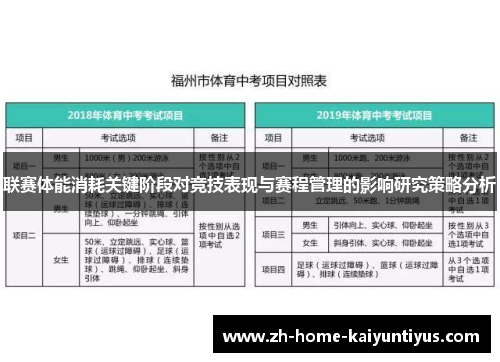 联赛体能消耗关键阶段对竞技表现与赛程管理的影响研究策略分析