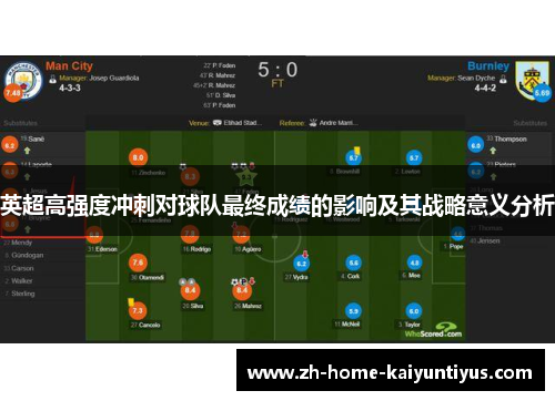 英超高强度冲刺对球队最终成绩的影响及其战略意义分析
